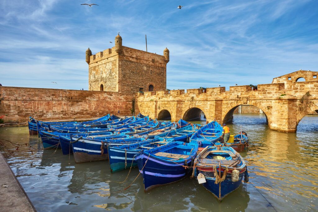 Sqala du Port, a defensive tower at the fishing port of Essaouira,