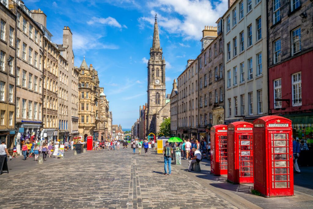 street view of Royal Miles, From the Castle gates to the Palace gates the street is almost exactly a mile long