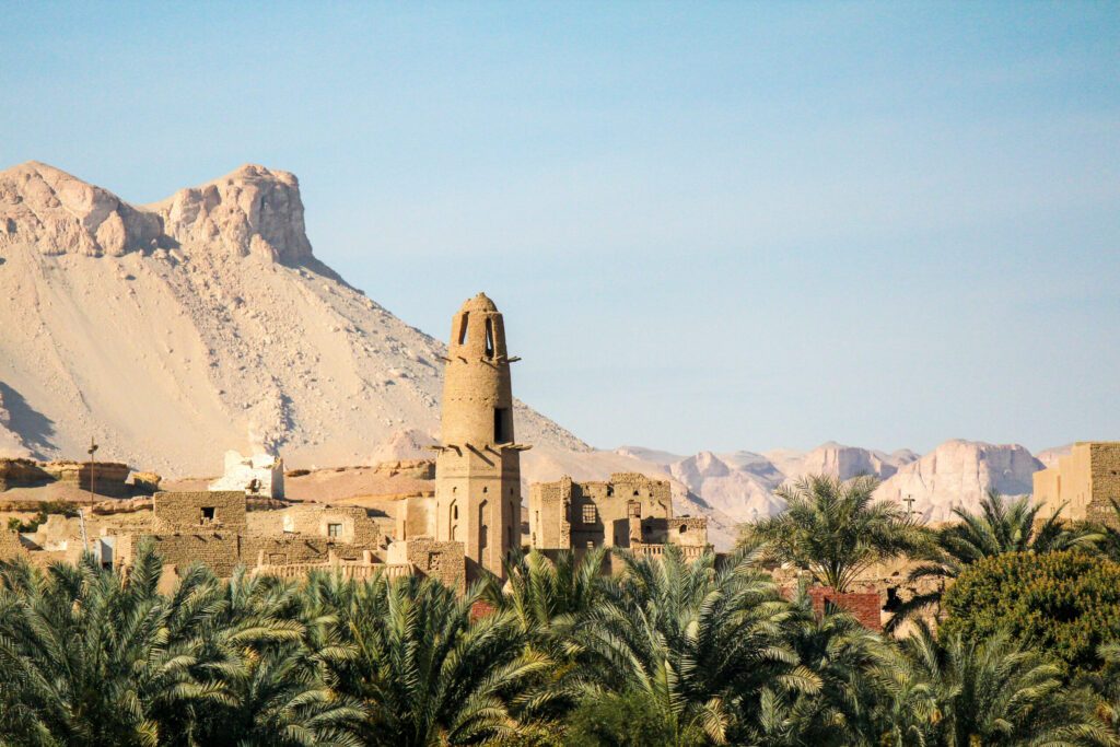 Abandoned old village el-Qasr in the oasis Dakhla, Egypt