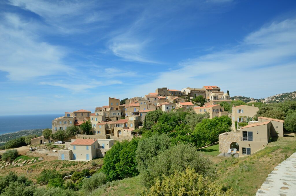 Corsican town Pigna on the mountain top