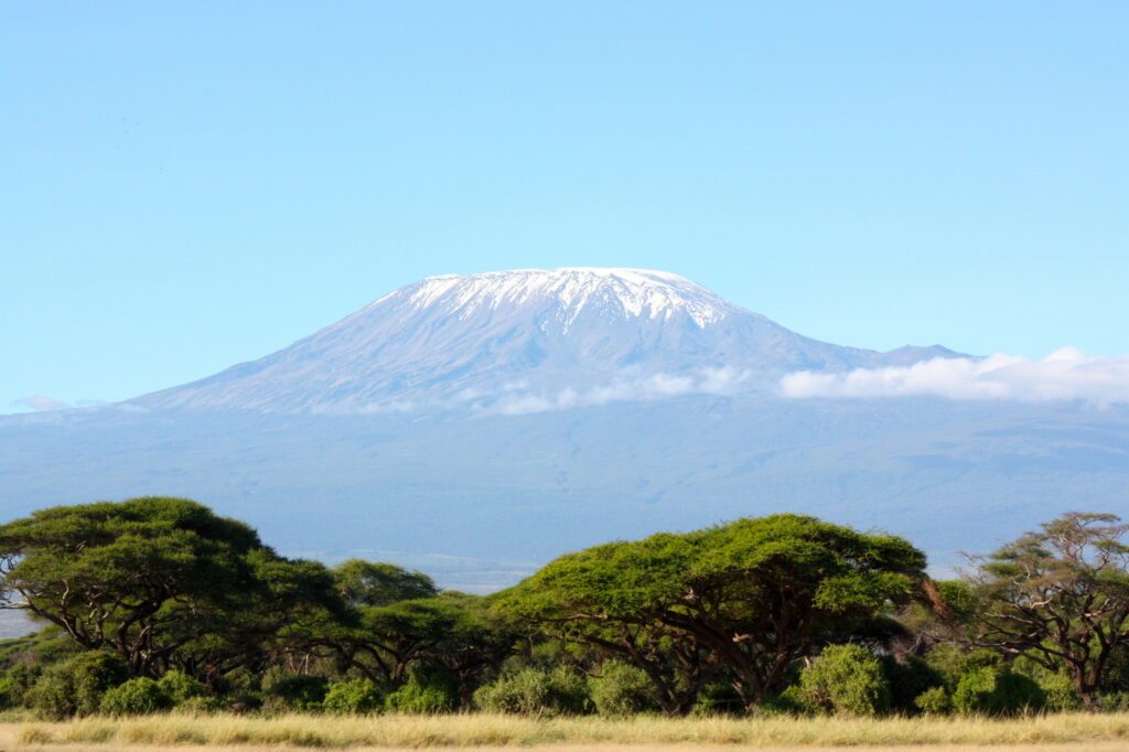 Vue panoramique sur les neiges éternelles du Kilimandjaro