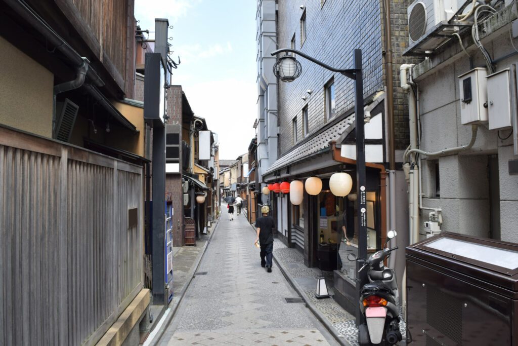 Ponto-chō, which is one of traditional hanamachi district in Kyoto, Japan