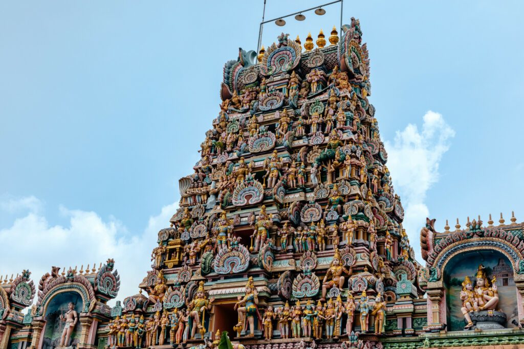 Gopura of Sri Kandaswami Kovil - Hindu temple in Little India, Kuala Lumpur