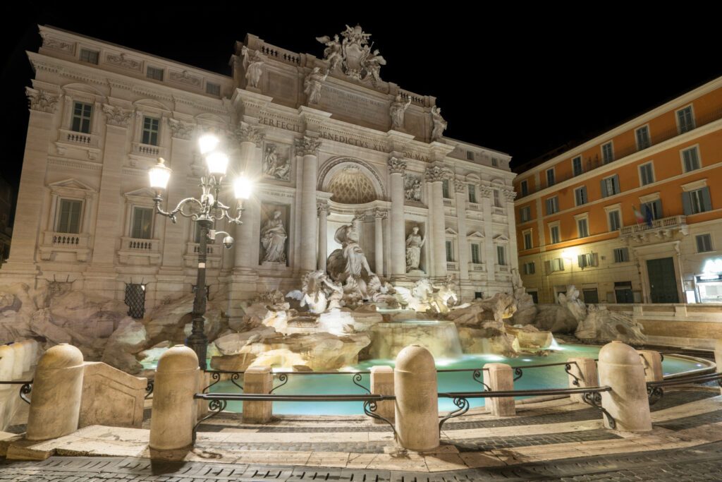 Trevi Fountain at night in Rome. Italy