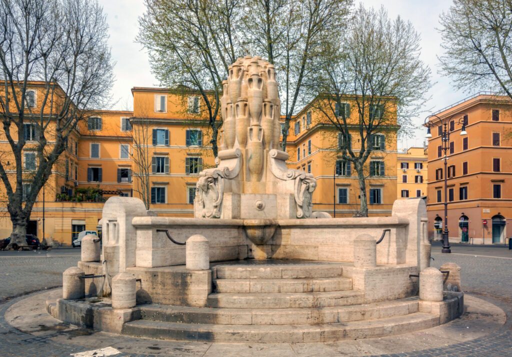 The Fontana delle Anfore (Fountain of the Amphorae) in Rome, Italy