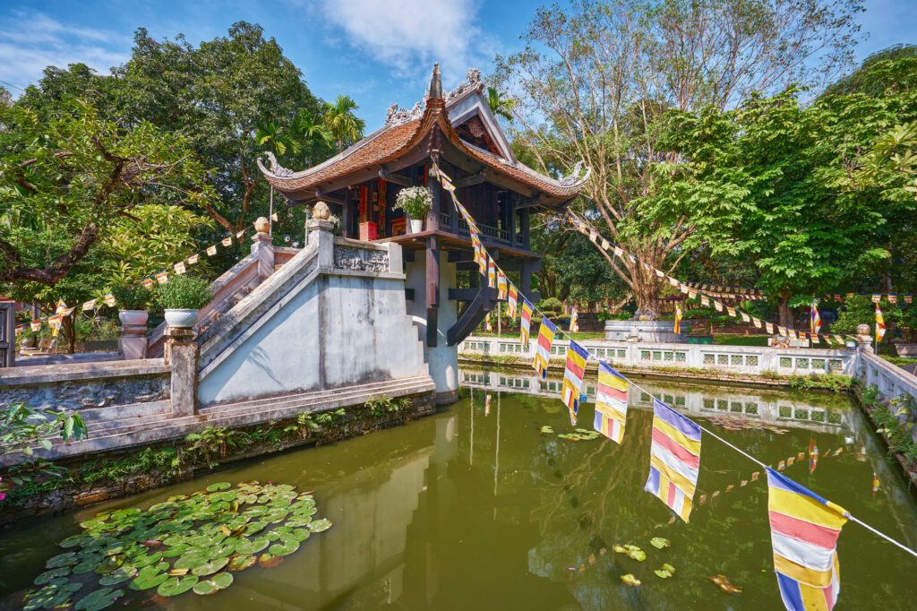 The One Pillar Pagoda in Hanoi known as Chua Mot Cot