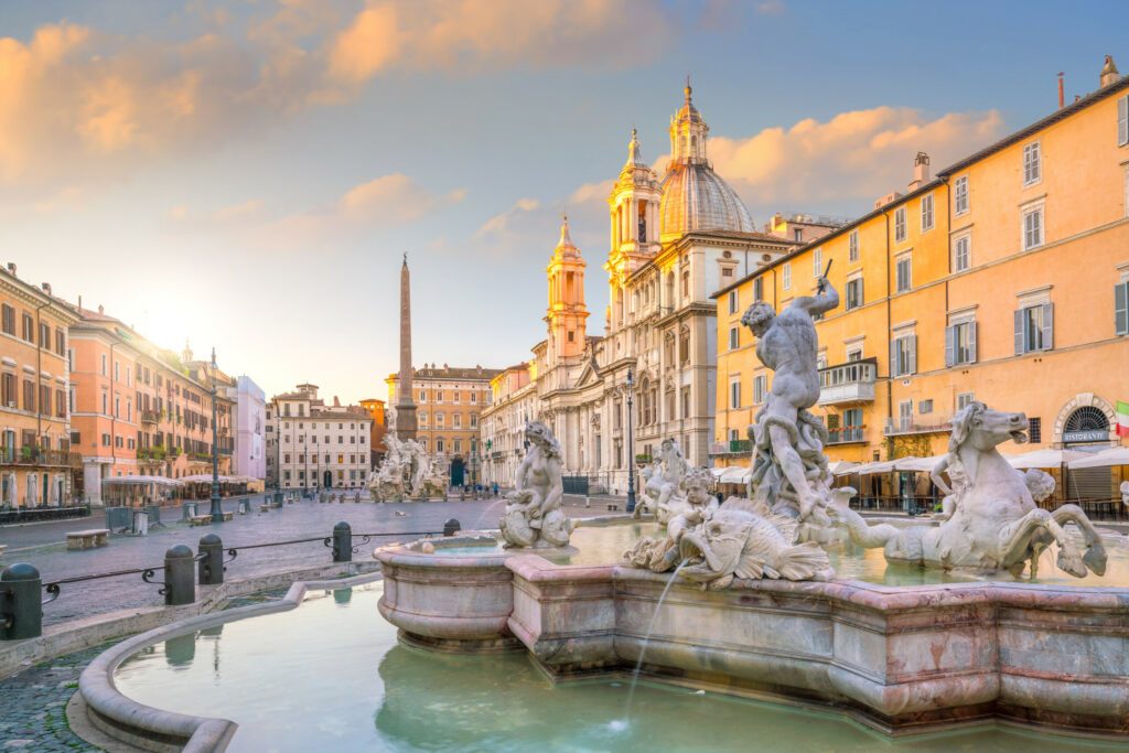 Fountain of Neptune on Piazza Navona, Rome, Italy