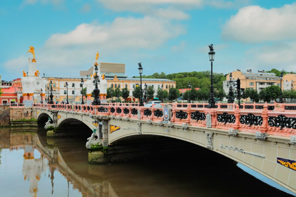 Maria Cristina Bridge over the Urumea river in San Sebastian - Spain