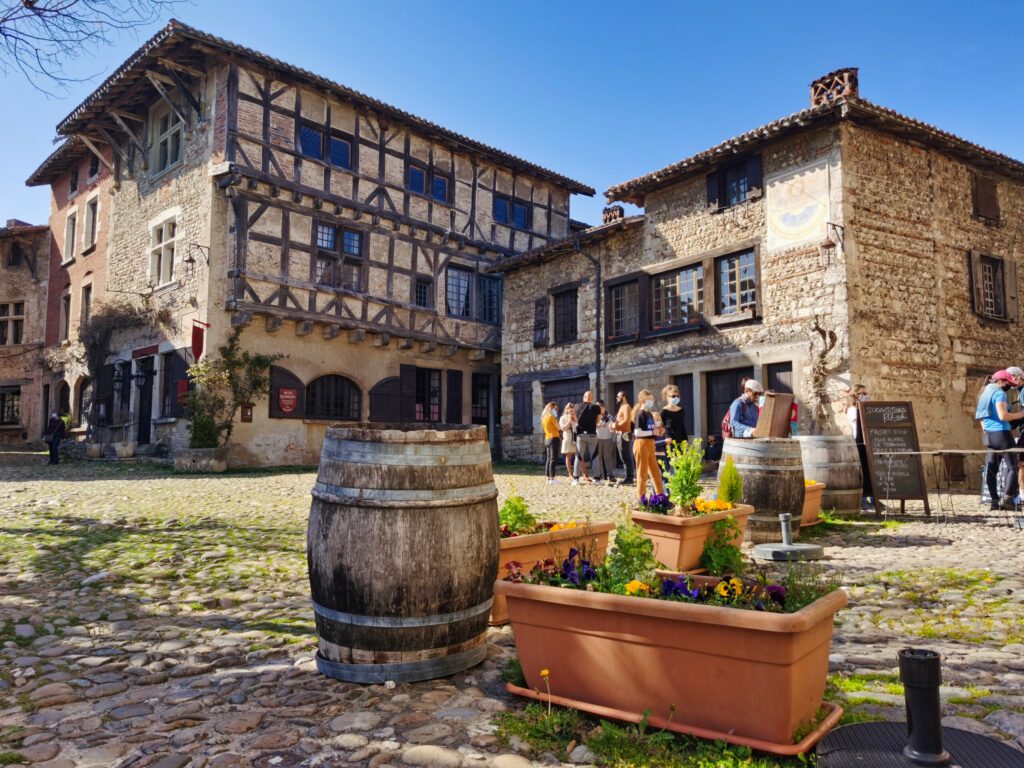 Medieval village of Perouges, center of France.