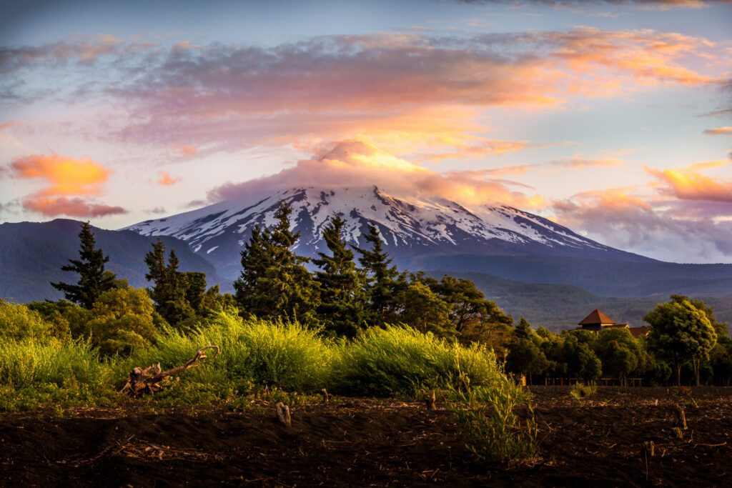 Volcano Villarica Sunset Landscape