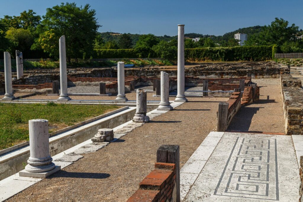 Roman ruins in Saint-Romain-en-Gal town, France