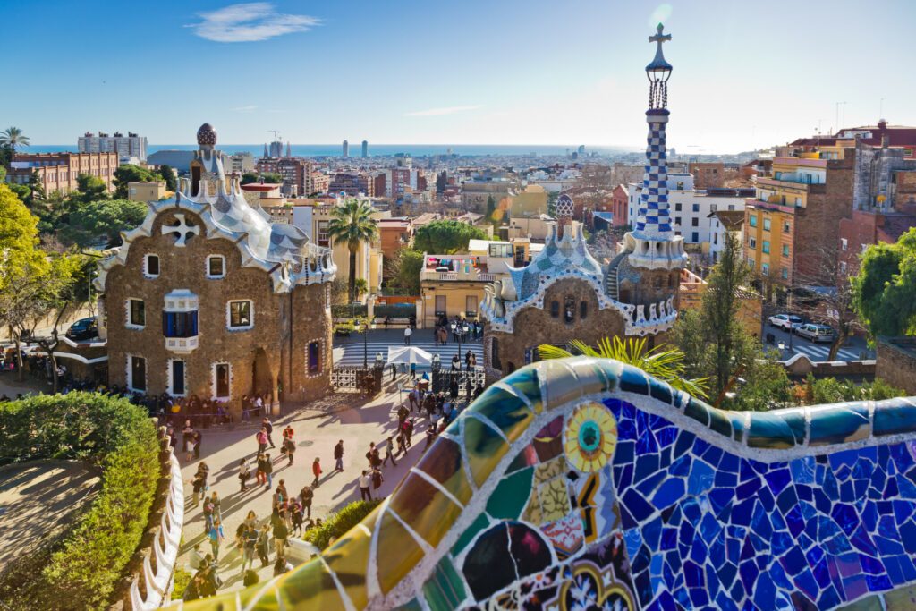 Guell park, Barcelona, Catalania, Spain. Protected by UNESCO