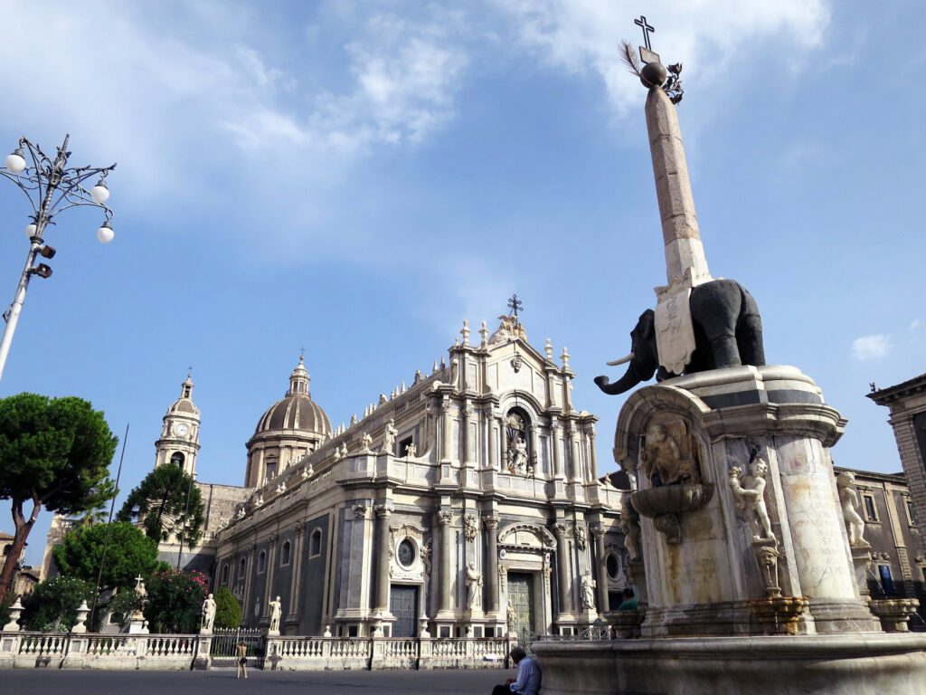 Catania Cathedral and the Plaza del Duomo in Catania, Sicily, ITALY