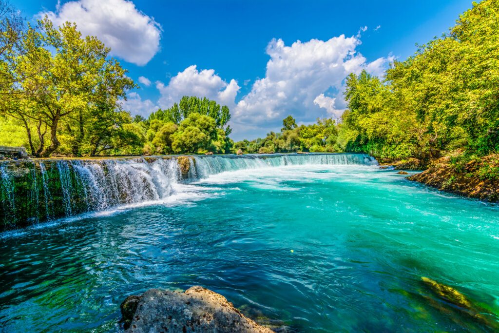 Manavgat Waterfall in Turkey. It is very popular tourist attraction.