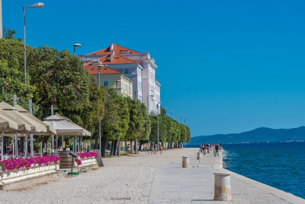 Riva promenade in the historical part of Croatian city Zadar