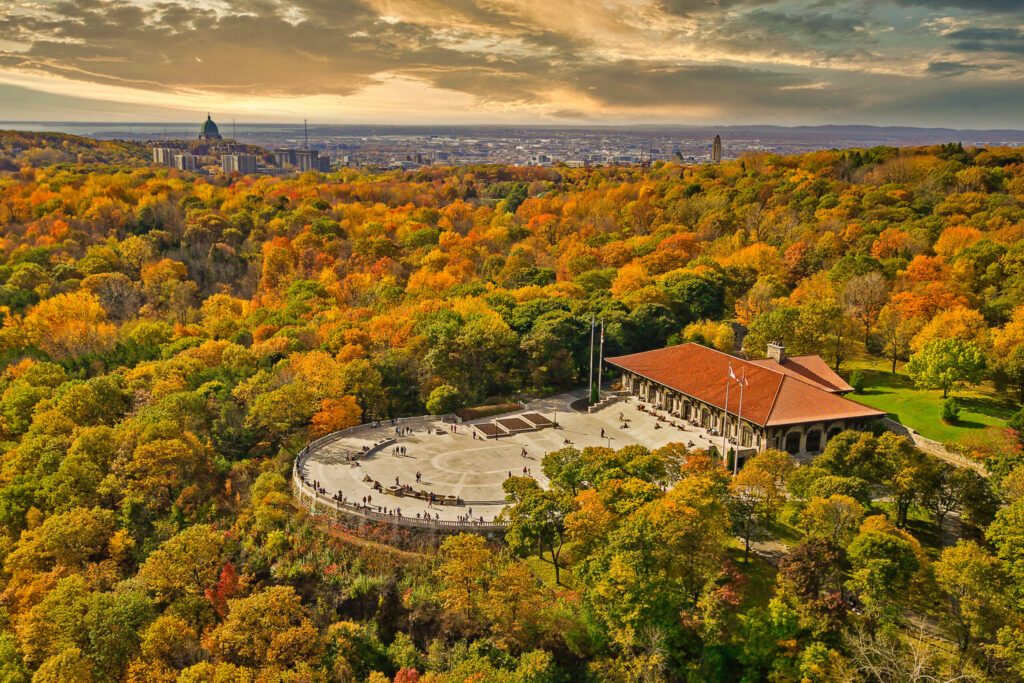 View of Montreal Mount Royal belvedere