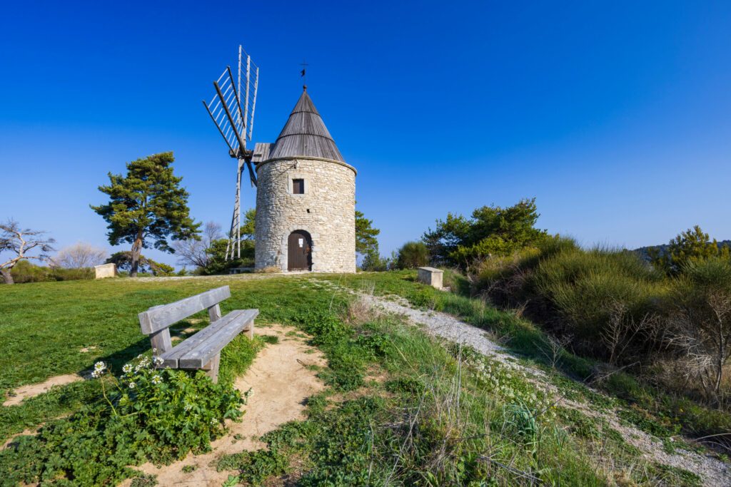 Montfuron Windmill (Moulin Saint-Elzear de Montfuron) in Provence, Alpes-de-Haute-Provence, France