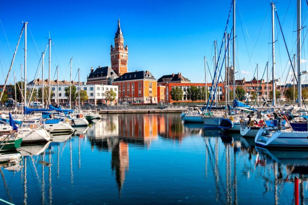 The historic city of Dunkirk, the Atlantic coast of the ocean, France