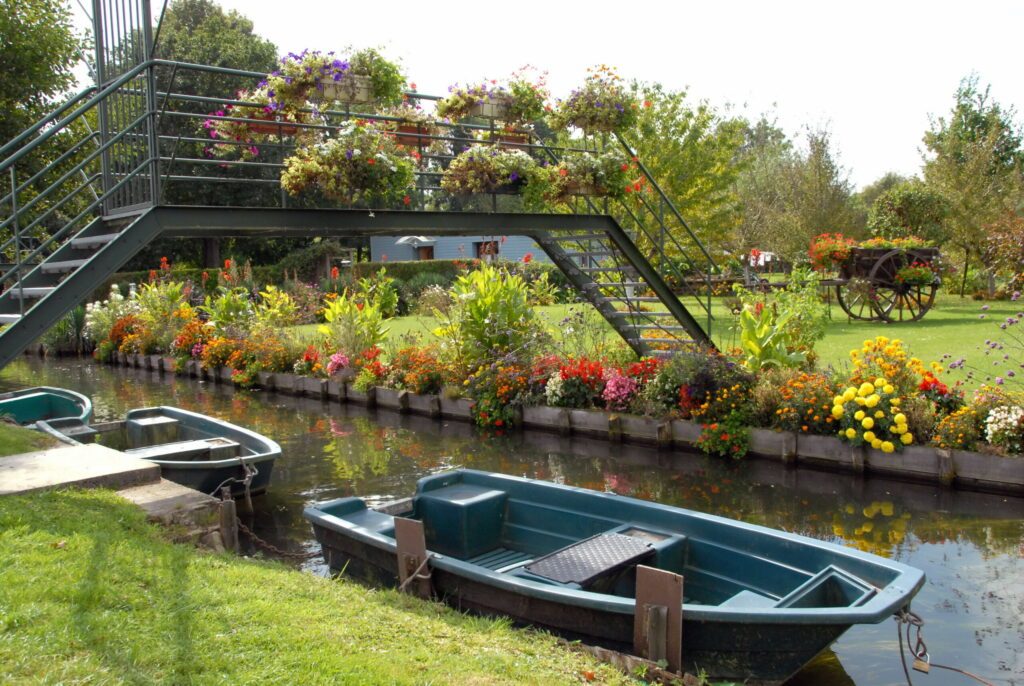 Ville d'Amiens, jardins flottants, les Hortillonnages d'Amiens, département de la Somme, France