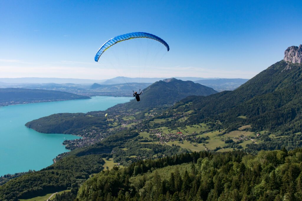 Paragliding Above Lake Annecy