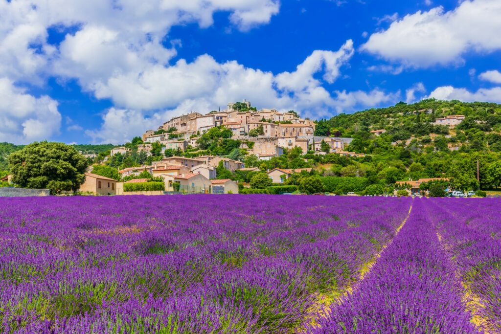 Simiane la Rotonde, France. Hilltop village in Provence.