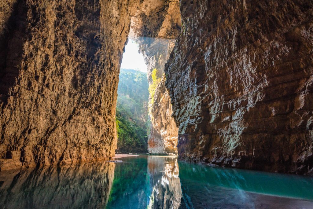 The majestic Arc of Time and La Venta Canyon at the Ocote Jungle in Chiapas, Mexico