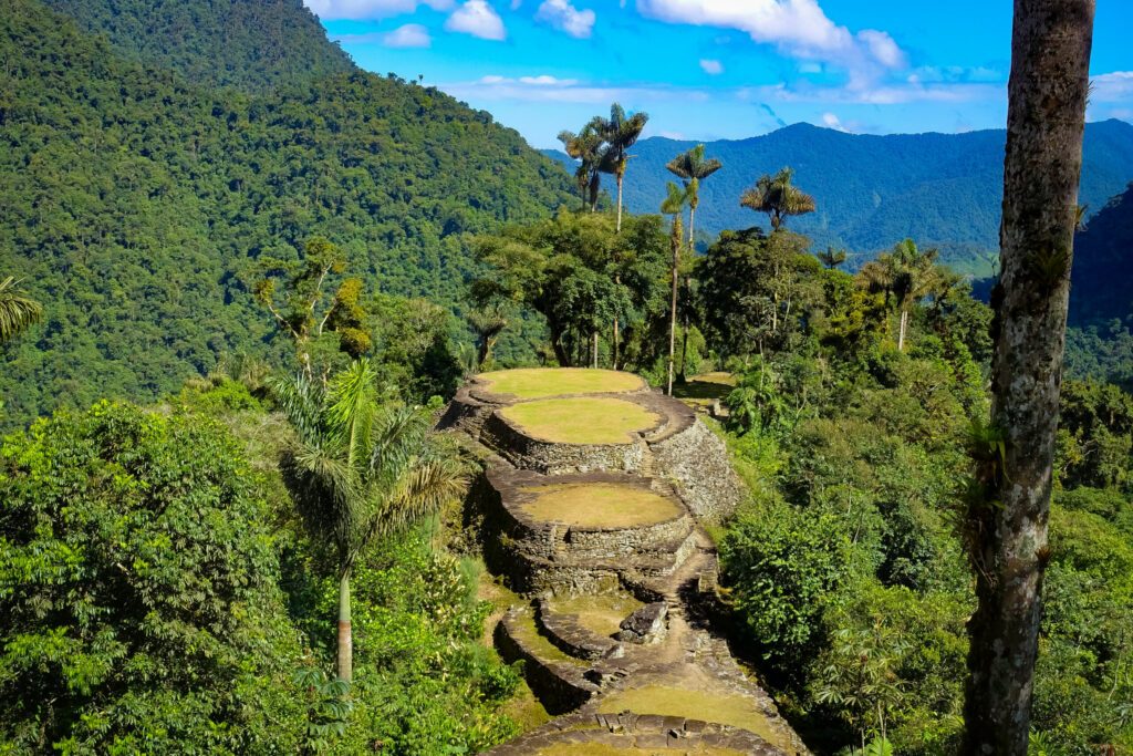 Ciudad Perdida, verlorene Stadt während der Lost City Wanderung in der Nähe von Santa Marta, Kolumbien