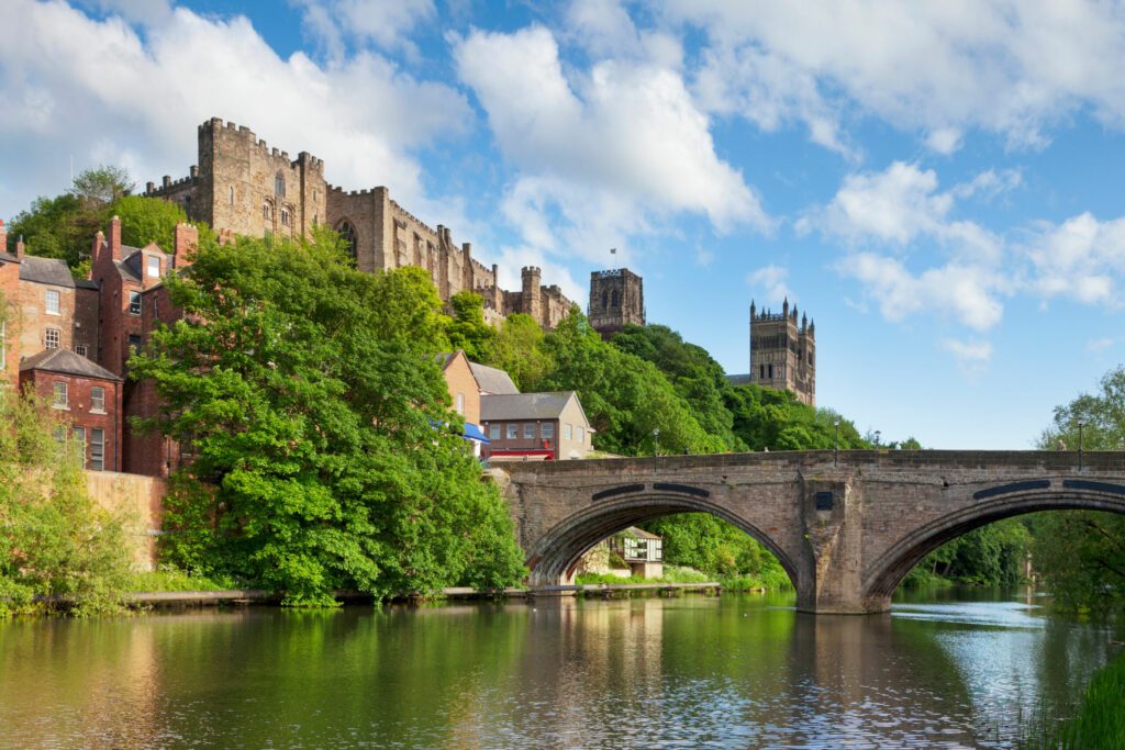 Durham Castle and Cathedral Framwellgate Bridge England