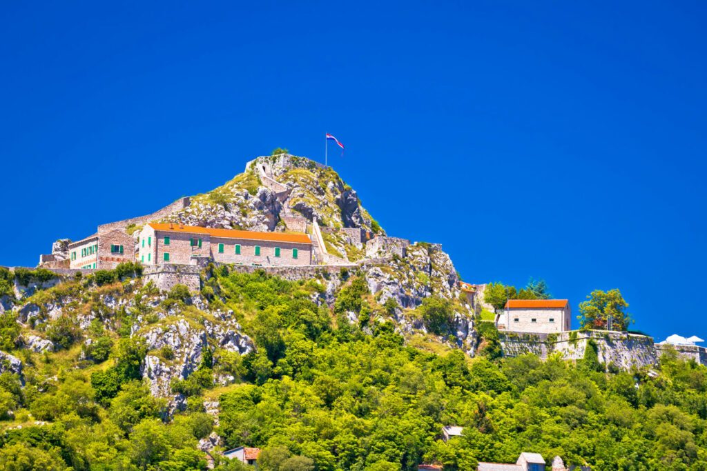 Old town Knin on rock peak