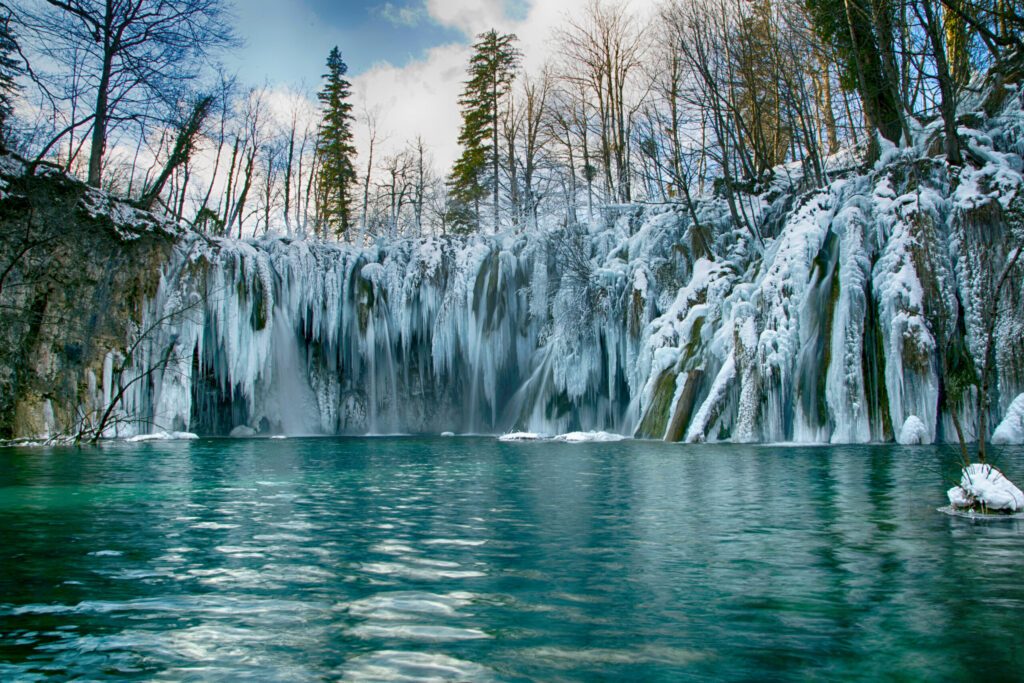 Les lacs de Plitvice en hiver