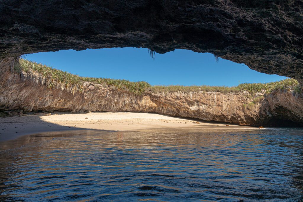 Hidden beach in the Marietas Islands at the mexican Pacific