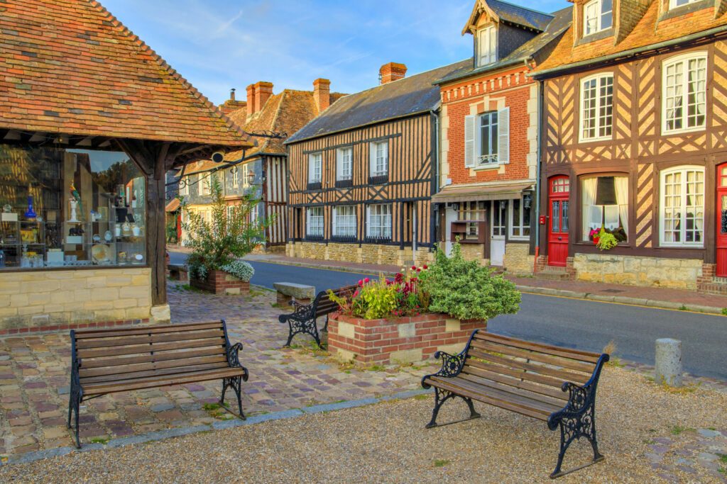 Maison normande à Beuvron-en-Auge, Calvados, Normandie