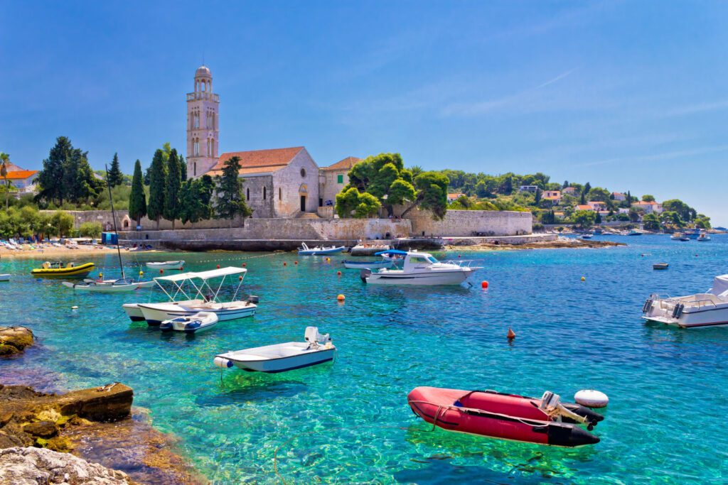 Turquoise sea of Hvar island