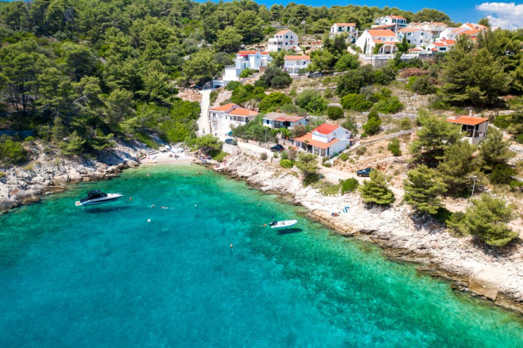 Stomorska bay on the island of Šolta in summer on Adriatic