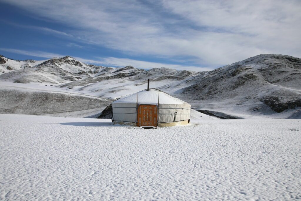 Le désert de Gobi dans les paysages d'hiver