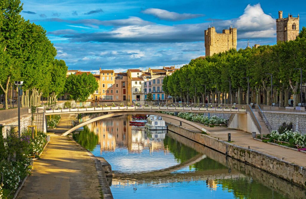 Historic old town of Narbonne, France