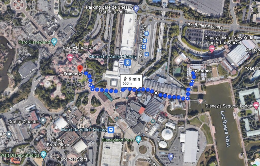 Plan situation Hotel Art of Marvel Parc Disneyland
