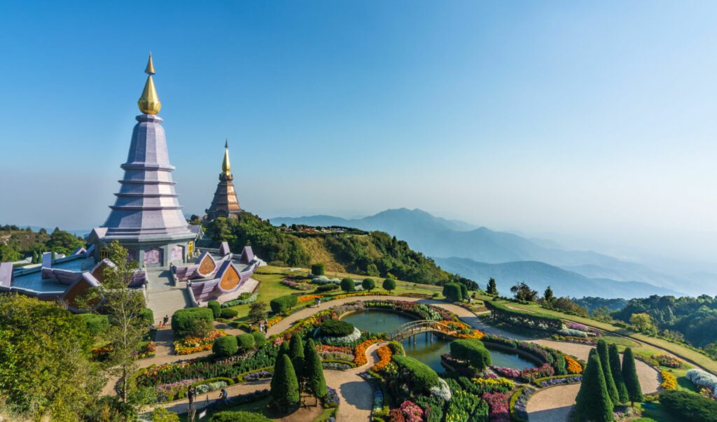 Doi Inthanon,Chiang Mai, Thailand.On the bright blue