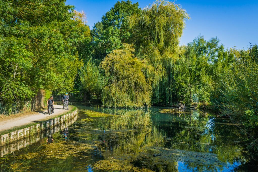 The marshes of Bourges (Berry, France) are 135 hectares of swamps changed to lovingly cultivated gardens, not far from the historic center