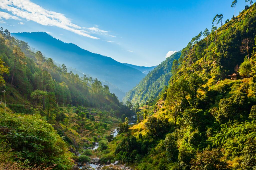 Himalaya mountains panoramic landscape, India