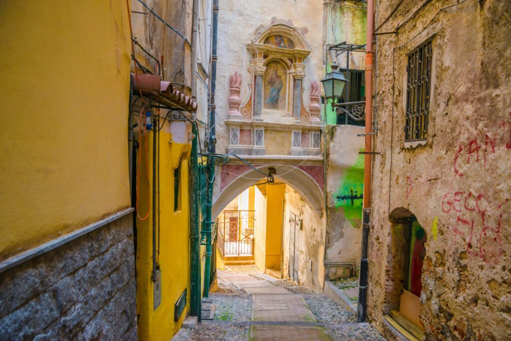 medieval village, "la pigna" sanremo, italy