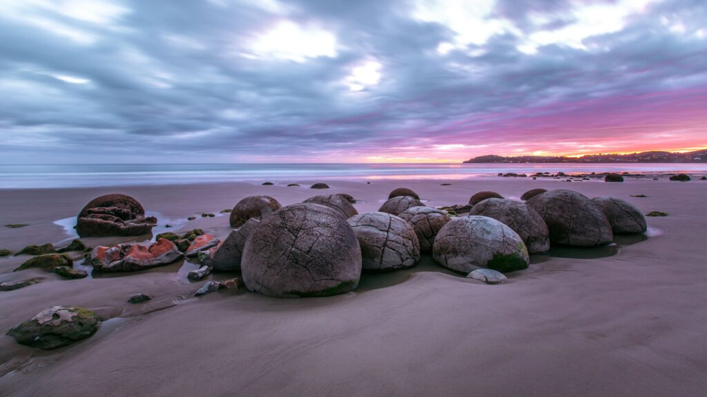 Moeraki Boulders - paysage Nouvelle Zélande