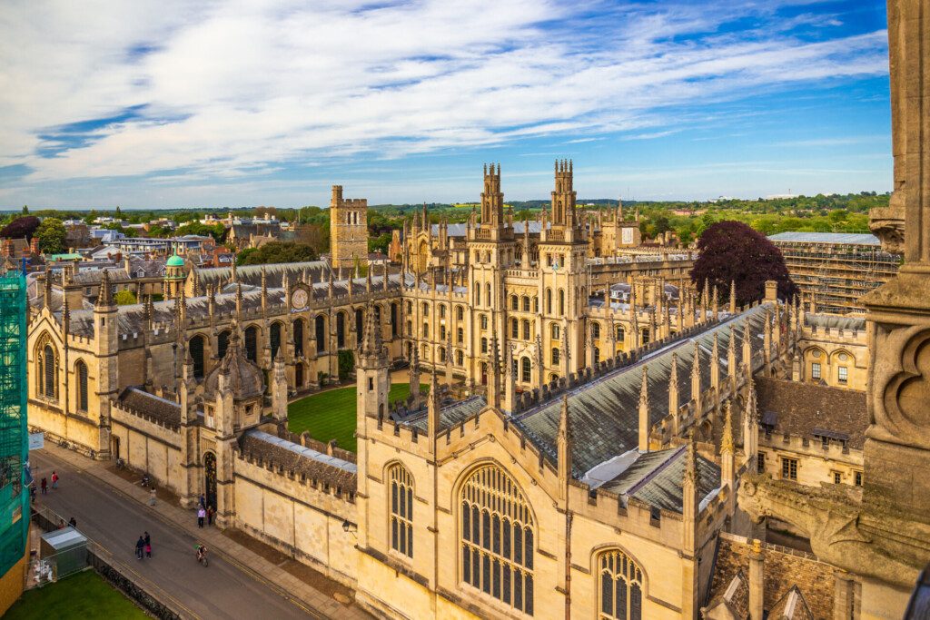 Vue sur la chapelle du King's College de l'université de Cambridge, Royaume-Uni