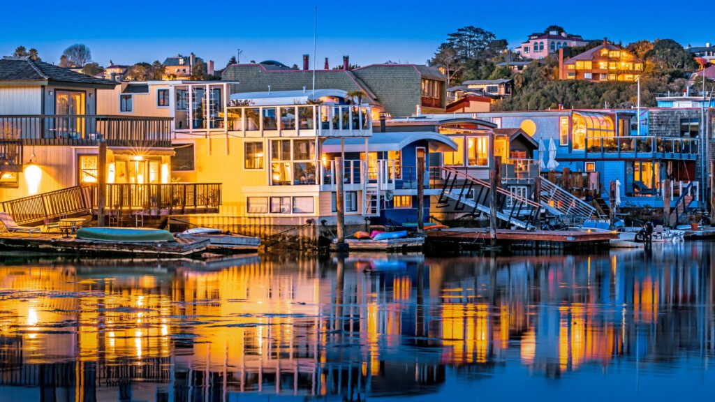 Maisons flottantes de Sausalito, à côté de San Francisco