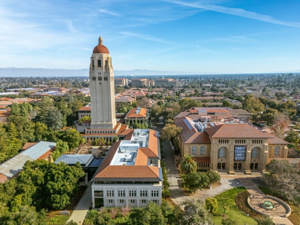 Vue aérienne de l'Université de Stanford, Palo Alto, Silicon Valley, Californie