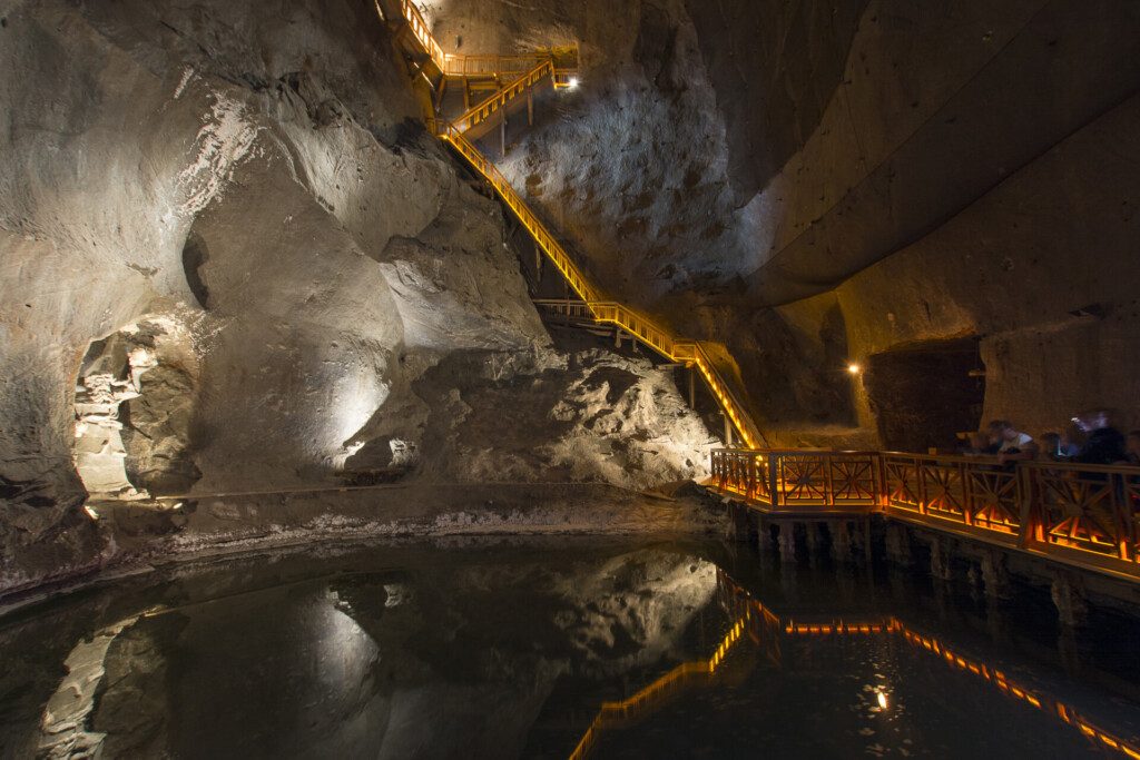 Galerie souterraine des mines de sel de Wieliczka, à côté de Cracovie