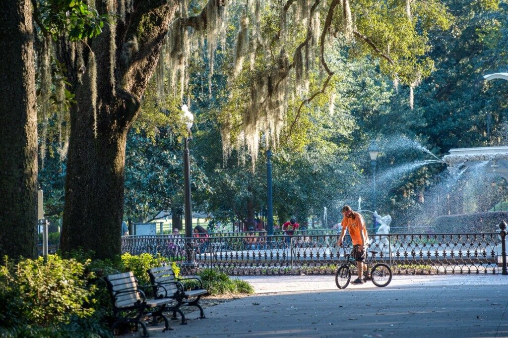 La fontaine de Forsyth Park à Savannah (Géorgie) 