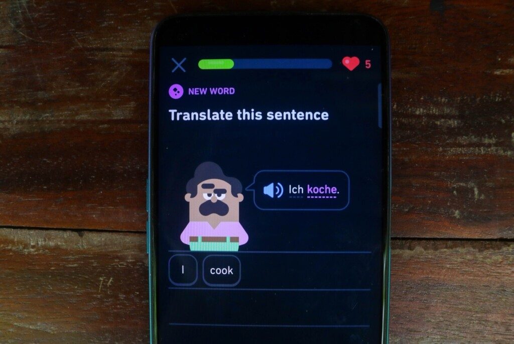 Duolingo application anglais gamification