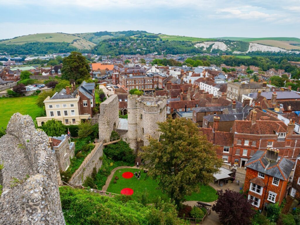 Lewes et son château, dans le Sussex, près de Brighton