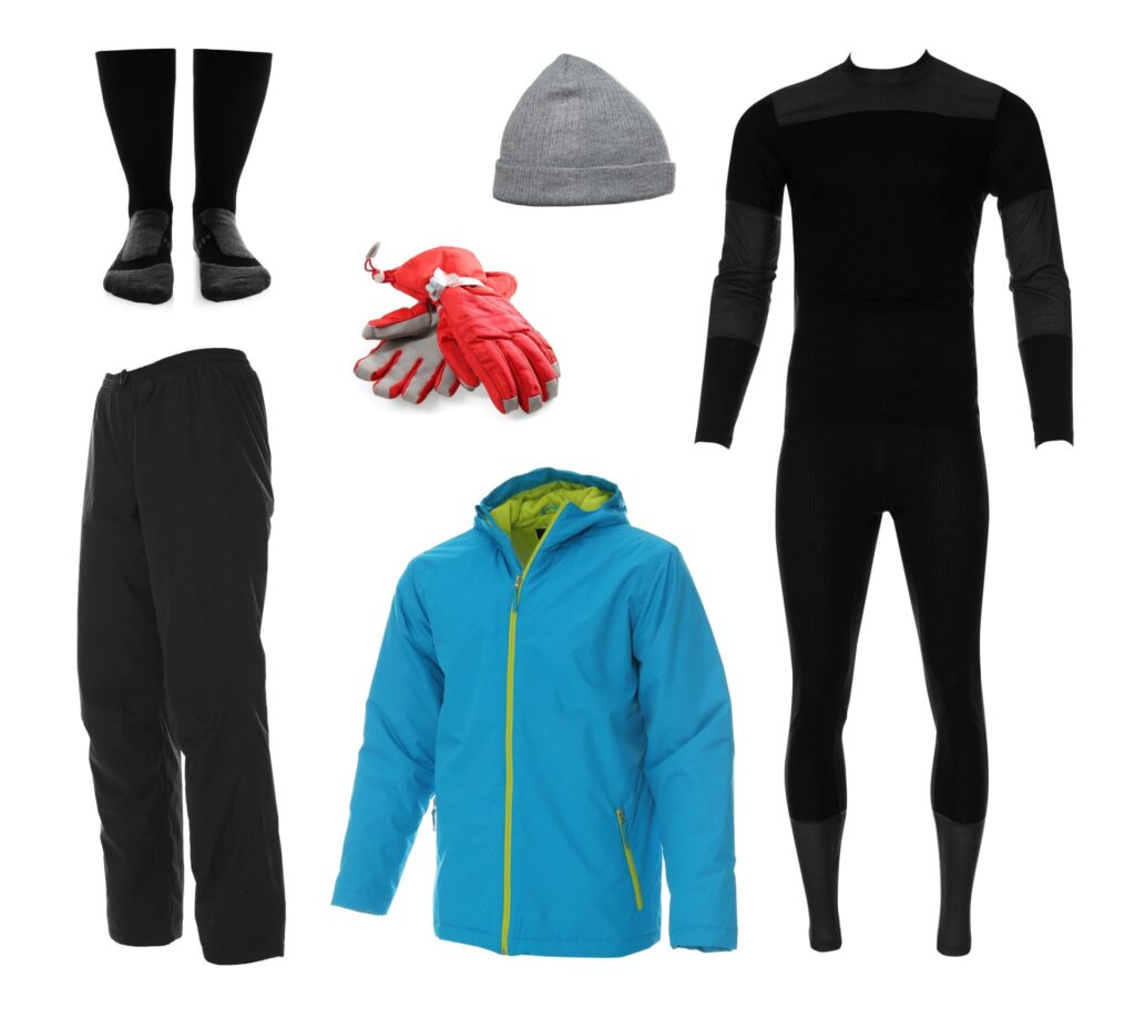 Panoplie des vêtements pour affronter les pistes de ski